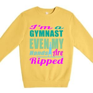 Gymnastics Gift Hands Ripped From A Bars Gift Premium Crewneck Sweatshirt