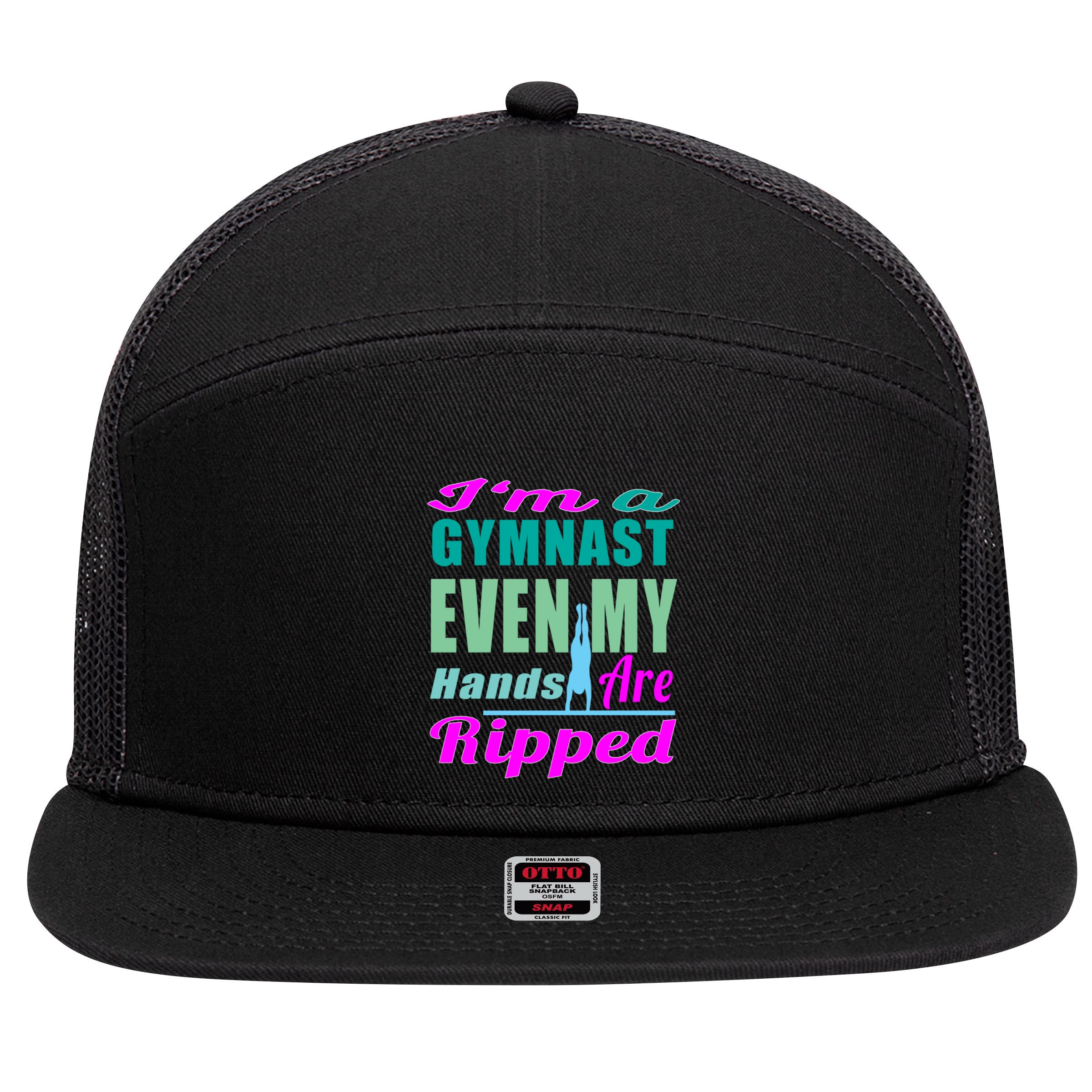 Gymnastics Gift Hands Ripped From A Bars Gift 7 Panel Mesh Trucker Snapback Hat