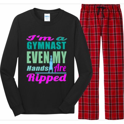 Gymnastics Gift Hands Ripped From A Bars Gift Long Sleeve Pajama Set