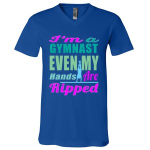 Gymnastics Gift Hands Ripped From A Bars Gift V-Neck T-Shirt