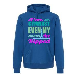 Gymnastics Gift Hands Ripped From A Bars Gift Premium Hoodie