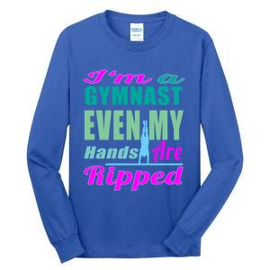 Gymnastics Gift Hands Ripped From A Bars Gift Tall Long Sleeve T-Shirt