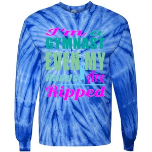 Gymnastics Gift Hands Ripped From A Bars Gift Tie-Dye Long Sleeve Shirt