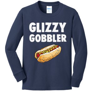 Glizzy Gobbler Hot Dog Eating Champion Funny Meme Kids Long Sleeve Shirt