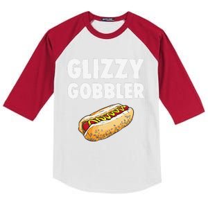 Glizzy Gobbler Hot Dog Eating Champion Funny Meme Kids Colorblock Raglan Jersey