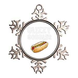 Glizzy Gobbler Hot Dog Eating Champion Funny Meme Metallic Star Ornament