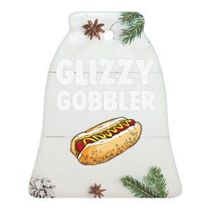 Glizzy Gobbler Hot Dog Eating Champion Funny Meme Ceramic Bell Ornament