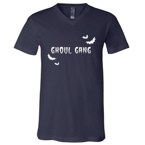 Ghoul Gang Halloween Bats Spooky V-Neck T-Shirt