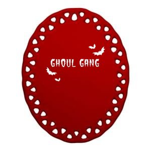 Ghoul Gang Halloween Bats Spooky Ceramic Oval Ornament