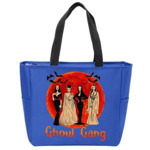 Ghoul Gang Horror Goth Queens Halloween Bride Funny Retro Zip Tote Bag