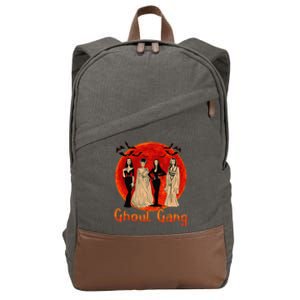 Ghoul Gang Horror Goth Queens Halloween Bride Funny Retro Cotton Canvas Backpack