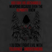 God Gave His Archangels Weapons Because Even The Almighty 7 Panel Mesh Trucker Snapback Hat