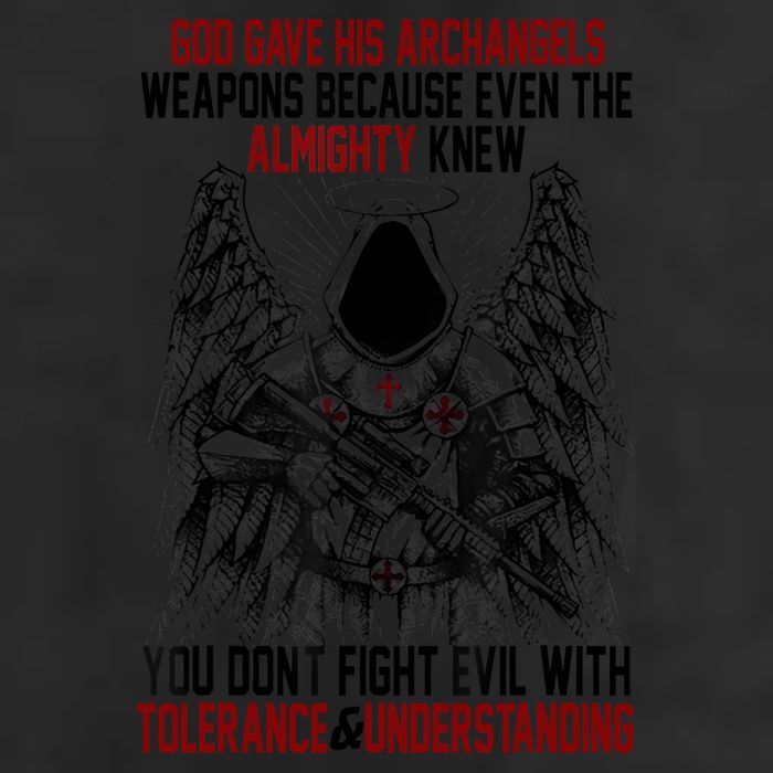 God Gave His Archangels Weapons Because Even The Almighty 7 Panel Mesh Trucker Snapback Hat