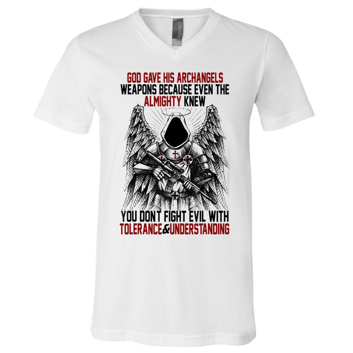 God Gave His Archangels Weapons Because Even The Almighty V-Neck T-Shirt