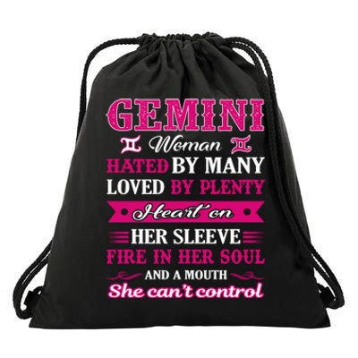 Gemini Girl Hated By Many Loved By Plenty Drawstring Bag