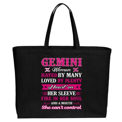 Gemini Girl Hated By Many Loved By Plenty Cotton Canvas Jumbo Tote