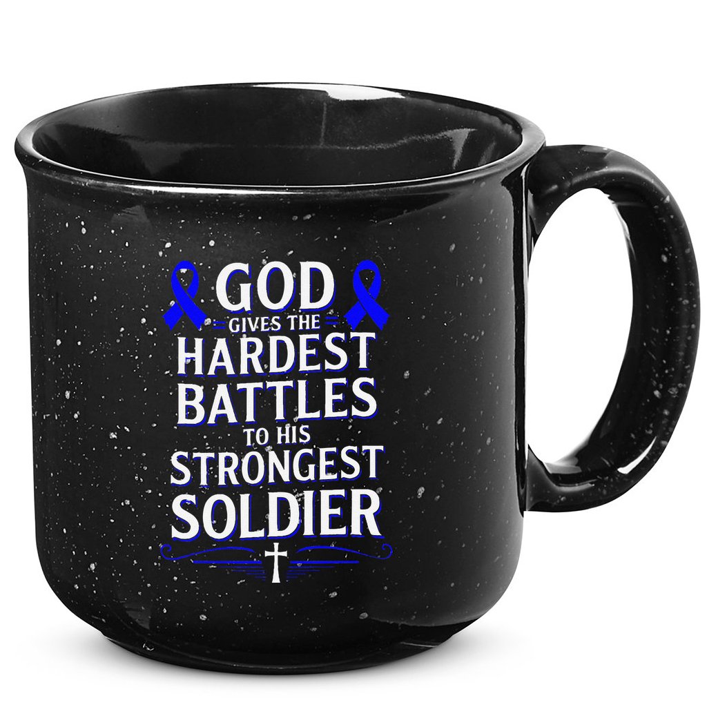God Gives Hardest Battle Juvenile Arthritis Awareness 15oz Campfire Ceramic Mug
