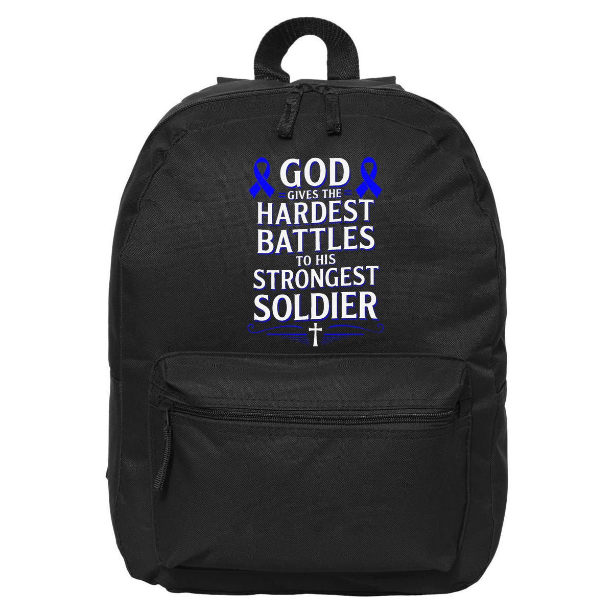 God Gives Hardest Battle Juvenile Arthritis Awareness 16 in Basic Backpack