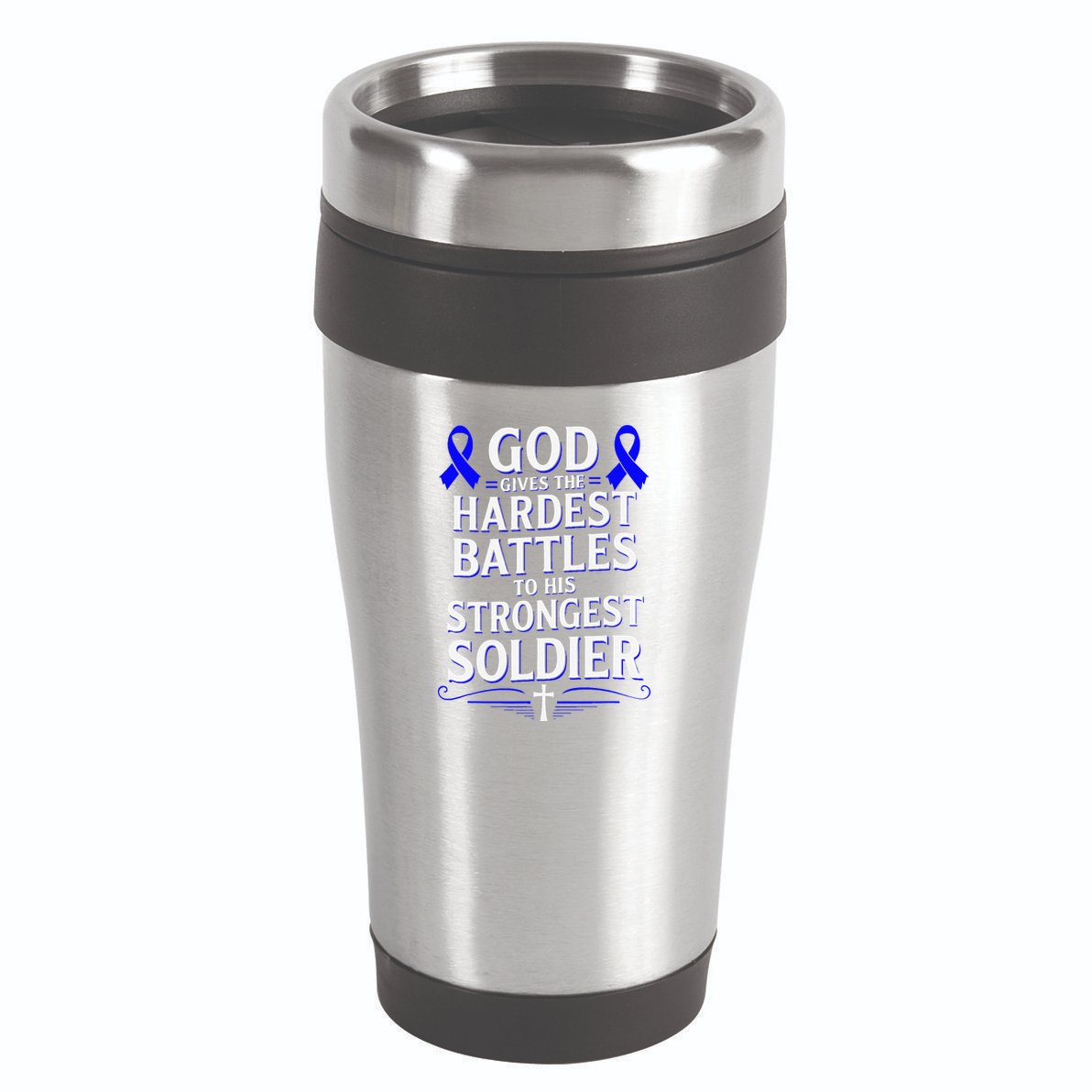 God Gives Hardest Battle Juvenile Arthritis Awareness 16oz Travel Tumbler