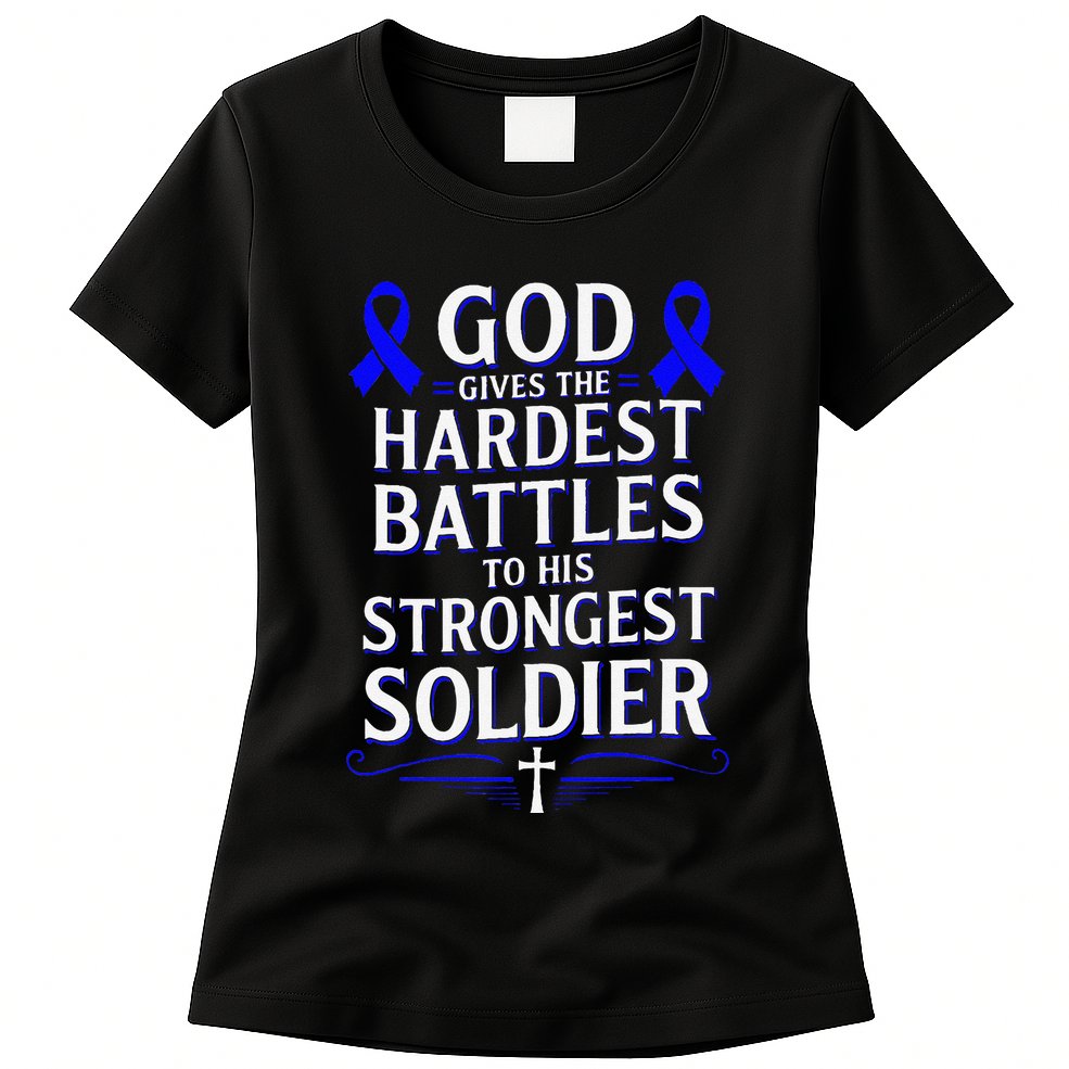 God Gives Hardest Battle Juvenile Arthritis Awareness Womens T-Shirt