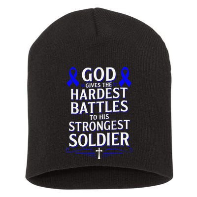 God Gives Hardest Battle Juvenile Arthritis Awareness Short Acrylic Beanie