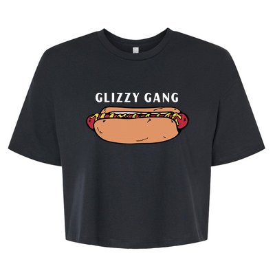 Glizzy Gang Hotdog Funny Bella+Canvas Jersey Crop Tee