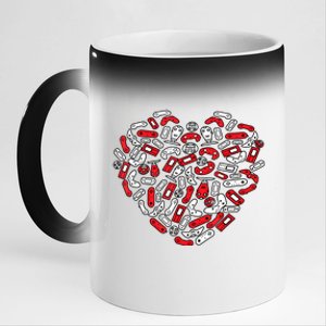 Gamer Game Heart Valentines Day Lover 11oz Black Color Changing Mug