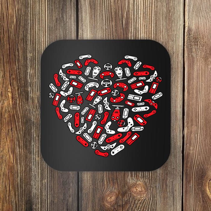 Gamer Game Heart Valentines Day Lover Coaster