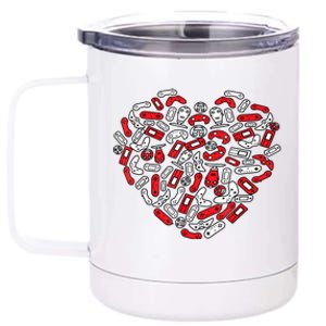 Gamer Game Heart Valentines Day Lover 12 oz Stainless Steel Tumbler Cup