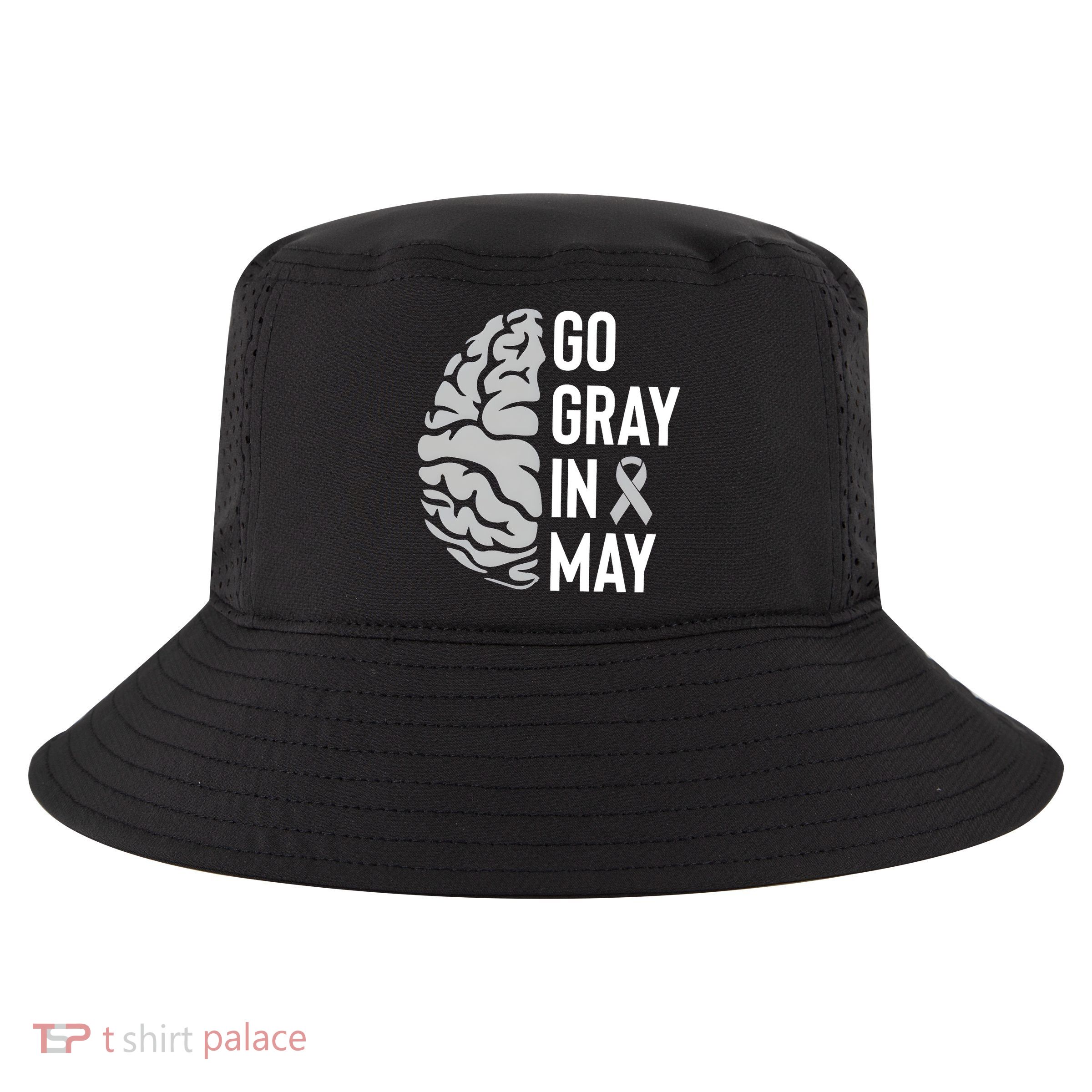 Go Gray In May Brain Tumor Awareness Cool Comfort Performance Bucket Hat