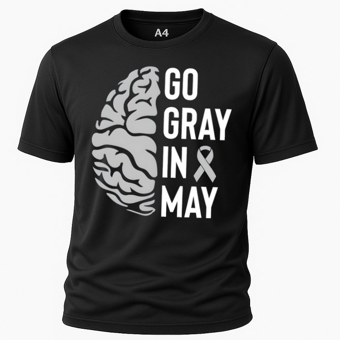 Go Gray In May Brain Tumor Awareness Cooling Performance Crew T-Shirt