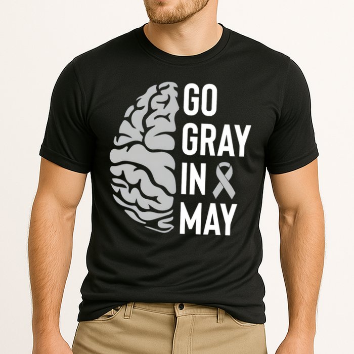 Go Gray In May Brain Tumor Awareness Cooling Performance Crew T-Shirt