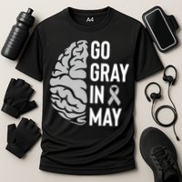 Go Gray In May Brain Tumor Awareness Cooling Performance Crew T-Shirt