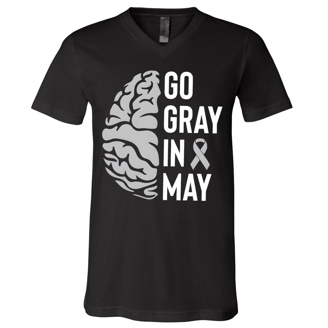 Go Gray In May Brain Tumor Awareness V-Neck T-Shirt
