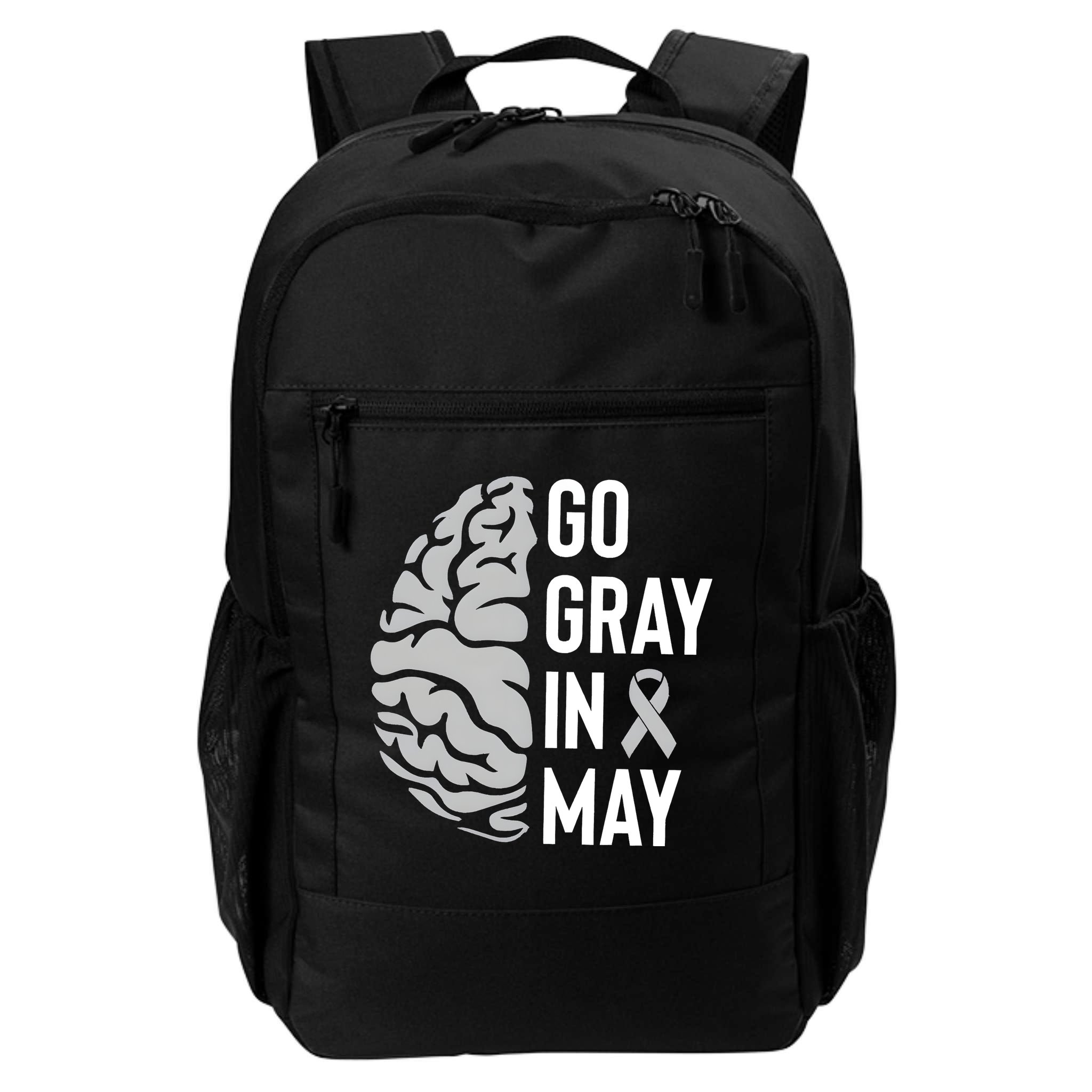 Go Gray In May Brain Tumor Awareness Backpack