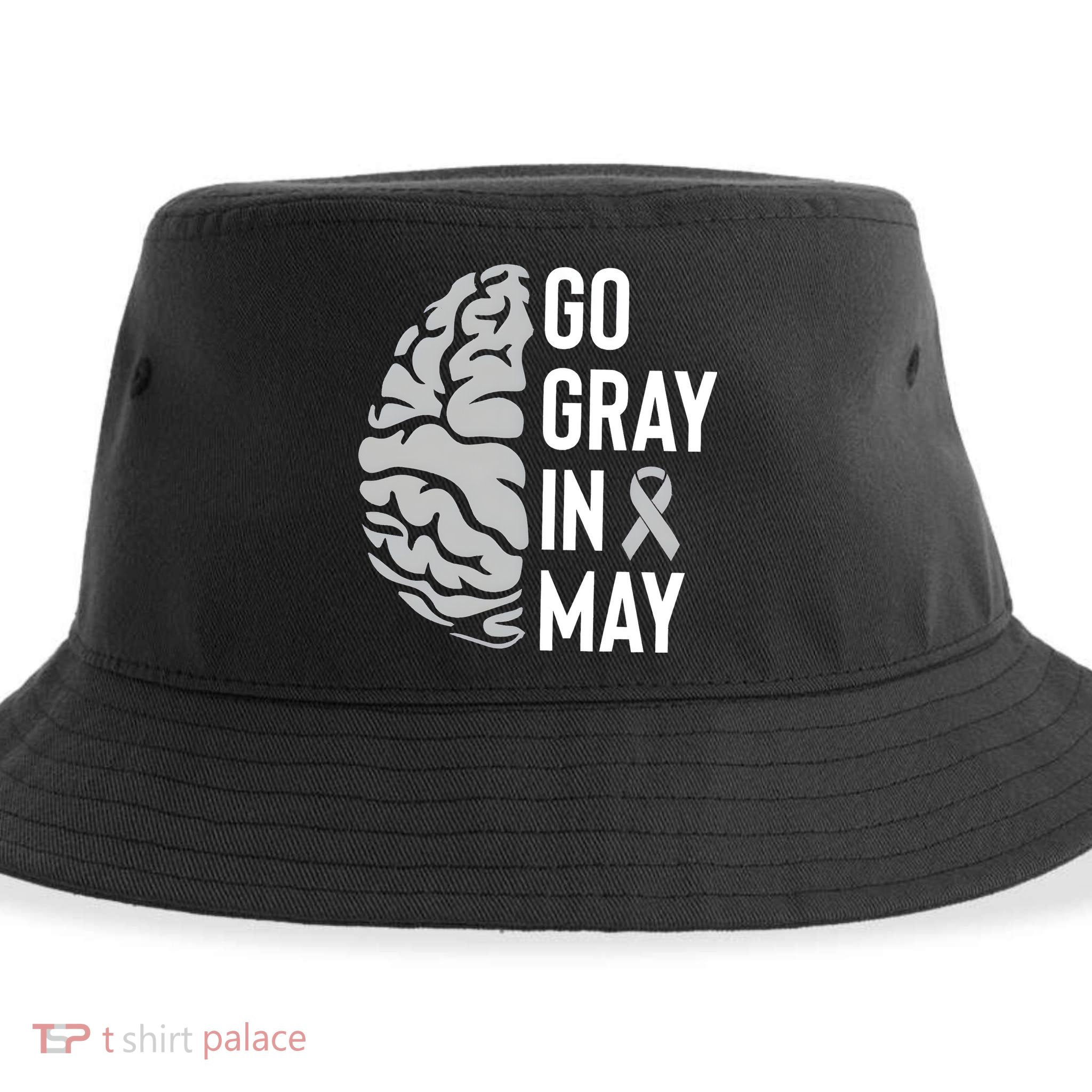 Go Gray In May Brain Tumor Awareness Sustainable Bucket Hat