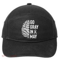 Go Gray In May Brain Tumor Awareness 7-Panel Snapback Hat