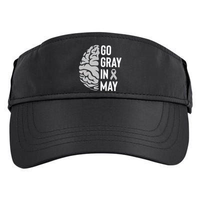 Go Gray In May Brain Tumor Awareness Adult Drive Performance Visor