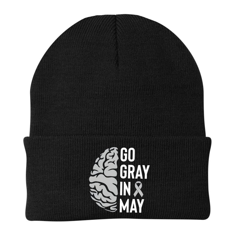 Go Gray In May Brain Tumor Awareness Beanie