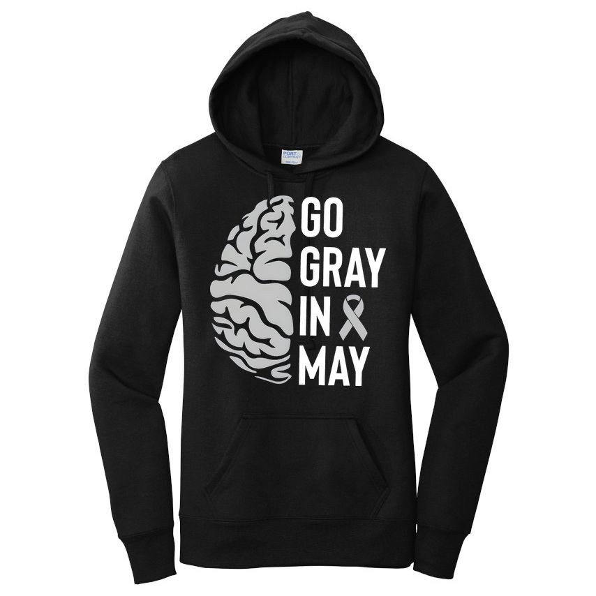 Go Gray In May Brain Tumor Awareness Women's Pullover Hoodie