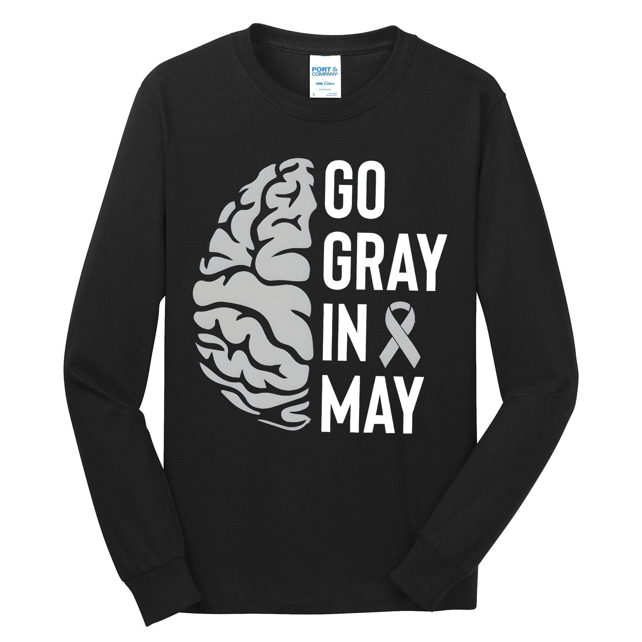 Go Gray In May Brain Tumor Awareness Tall Long Sleeve T-Shirt