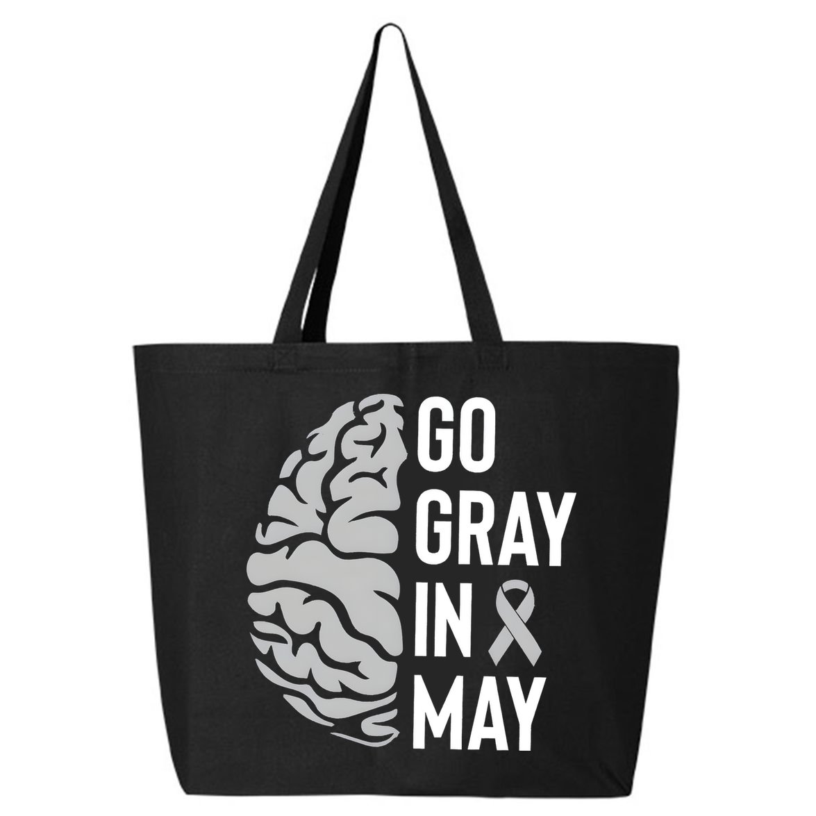 Go Gray In May Brain Tumor Awareness 25L Jumbo Tote