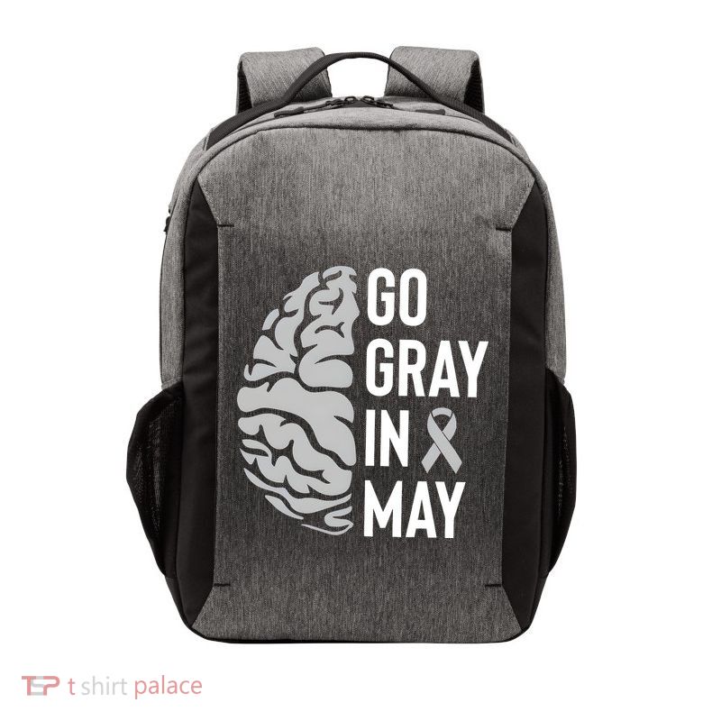 Go Gray In May Brain Tumor Awareness Vector Backpack
