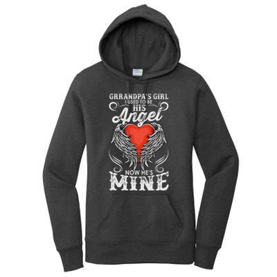 Grandpas Girl I Used To Be His Angel Now Hes Mine Women's Pullover Hoodie