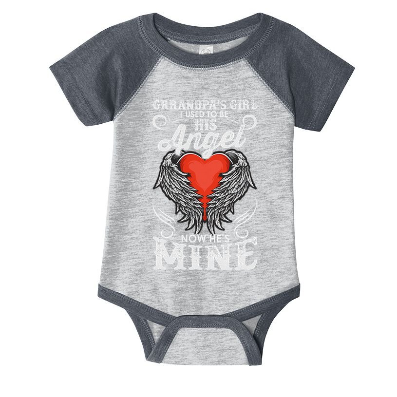 Grandpas Girl I Used To Be His Angel Now Hes Mine Infant Baby Jersey Bodysuit