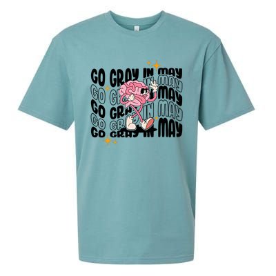 Go Gray In May Brain Tumor Awareness Nurse Brain Mental Brain Cancer Patients Sueded Cloud Jersey T-Shirt