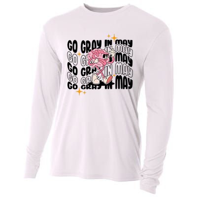 Go Gray In May Brain Tumor Awareness Nurse Brain Mental Brain Cancer Patients Cooling Performance Long Sleeve Crew