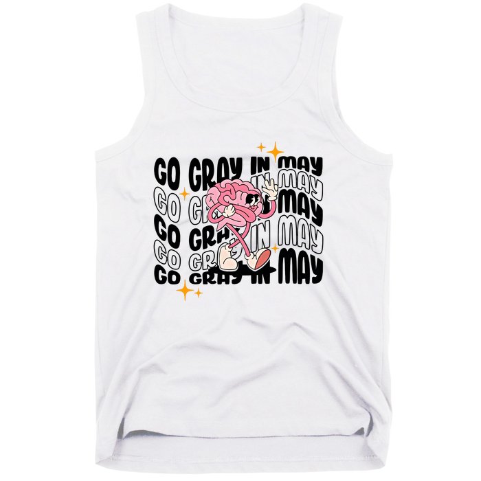 Go Gray In May Brain Tumor Awareness Nurse Brain Mental Brain Cancer Patients Tank Top