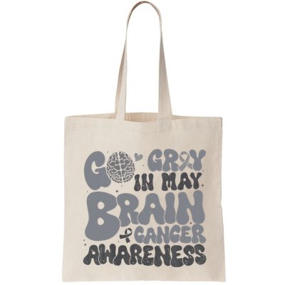 Go Gray In May For Brain Tumor Cancer Awareness Gray Ribbon Bag