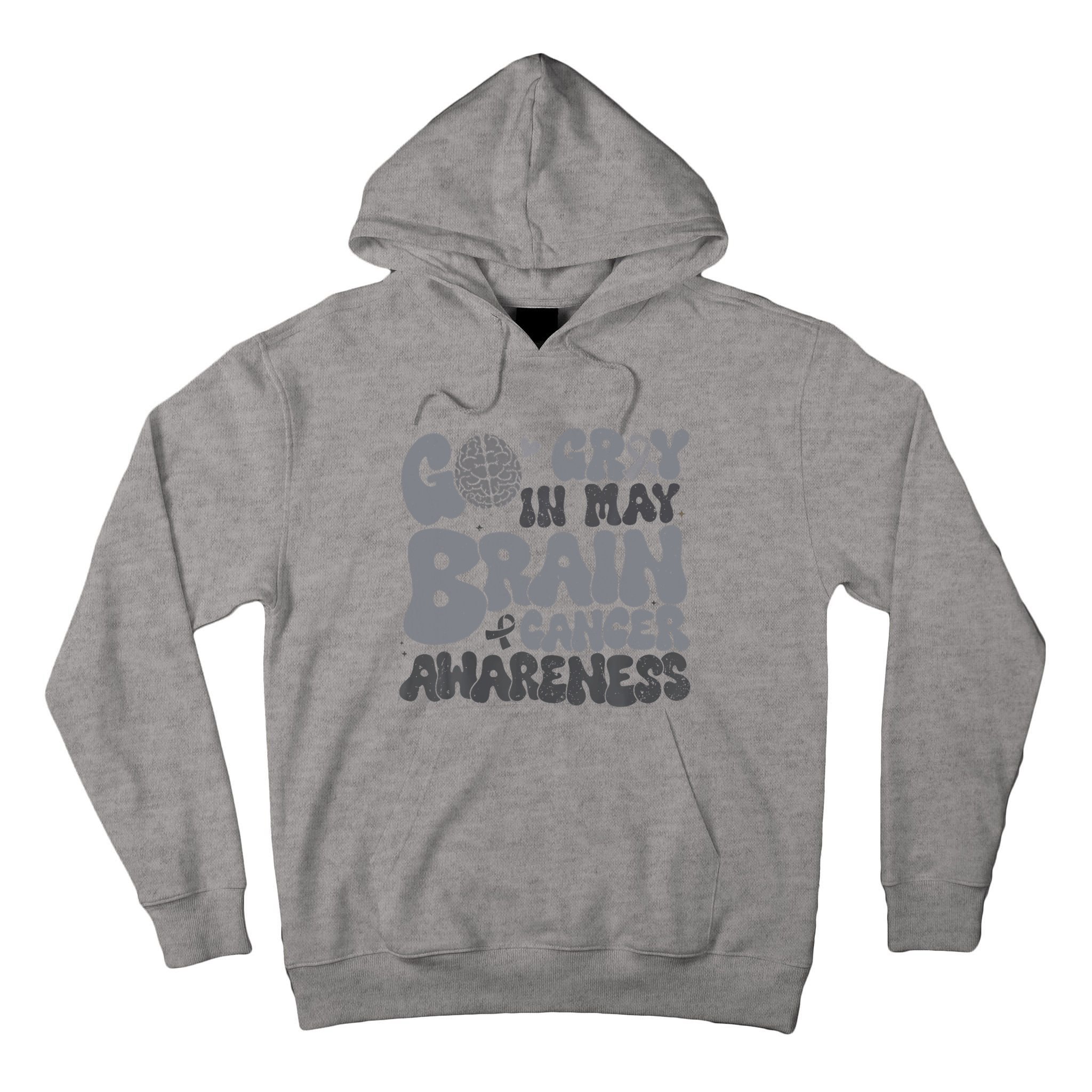 Go Gray In May For Brain Tumor Cancer Awareness Gray Ribbon Tall Hoodie